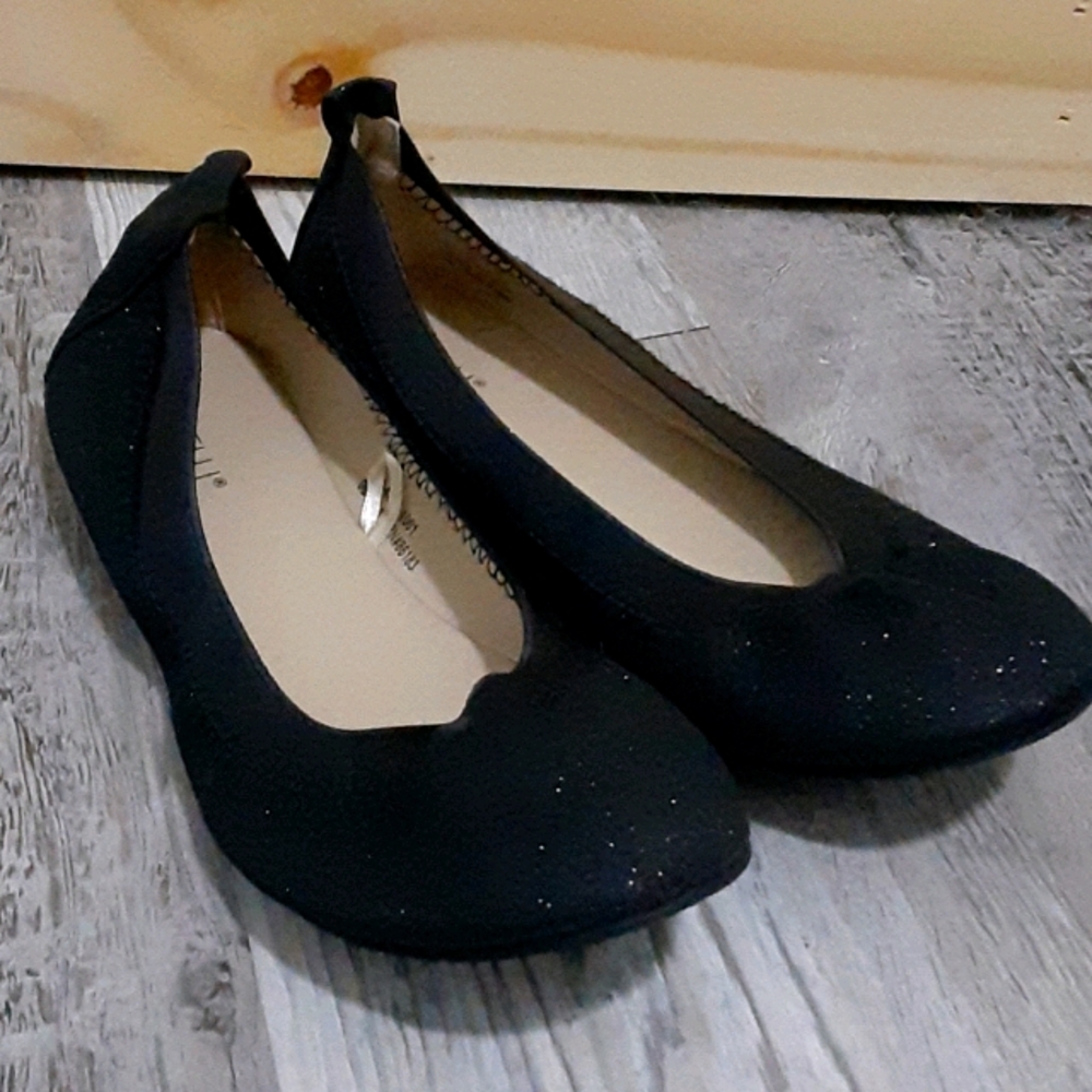 Black, Lightly Sparkled, Slip Ons